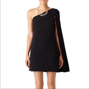 Jill Stuart Black Drama Cape Shift Dress formal cocktail semi-formal wedding